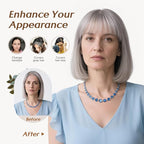Rich Choices Real Human Hair Toppers for Women With Bang 100% Remy Human Hair Topper for Thinning Hair Clip in Silk Base Hair Topper 6 Inch G1 Grey Silver