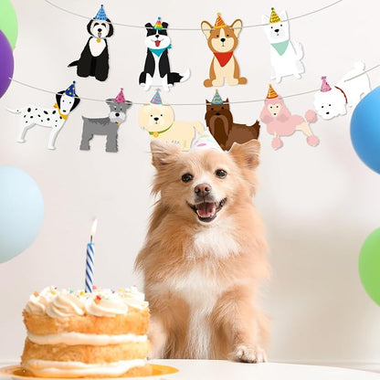 Hooqict Dog Birthday Banner Puppy Themed Party Decorations Dog Garland Banner - Image 3