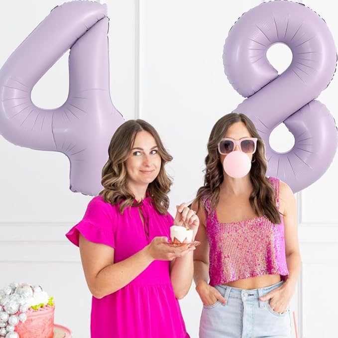 TONIFUL 40 Inch Pastel Purple Number 4 Balloon – Big Lilac Mylar Foil Number - Image 6