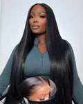 9x6 SKINLIKE Real HD Lace Closure Wig, Straight 180% Density 0.10mm Ultra-thin Swiss Lace Pre-plucked Bleached Small Knots With Baby Hair Glueless Wigs Human Hair 20 Inch