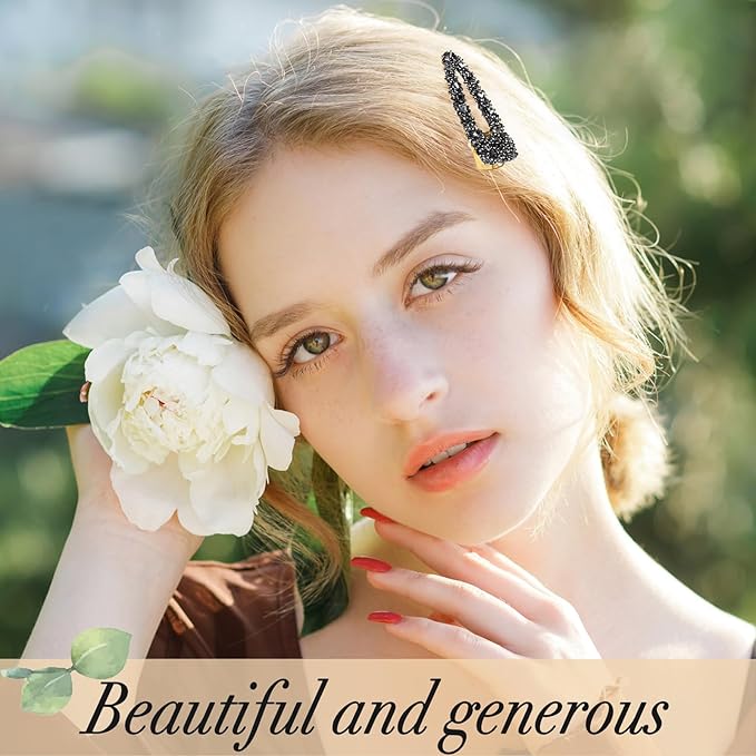 2PCS Rhinestone Hair Clips,Snap Hair Accessories,Decorative Hair Clips,Rhinestone Barrettes For Women Girls(SET10)