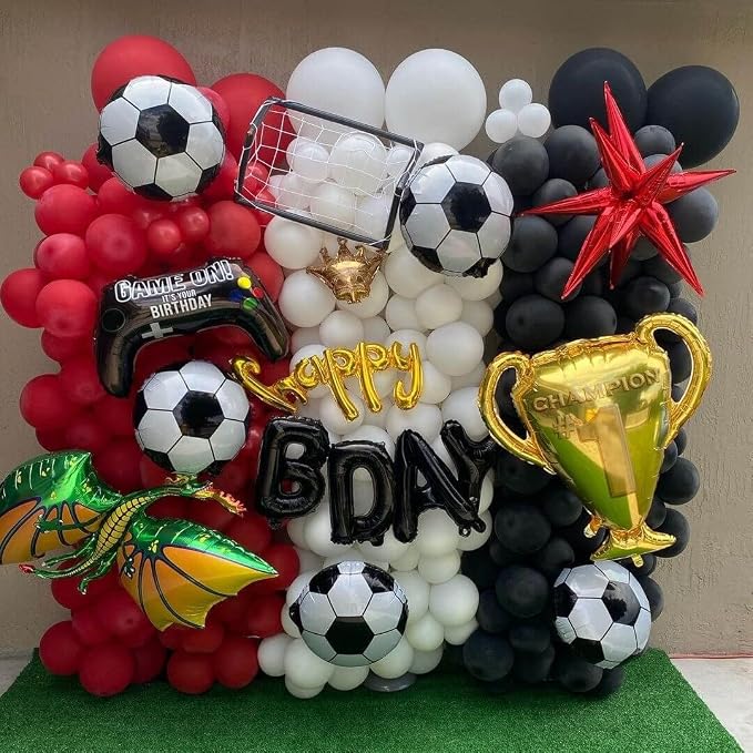 10 Pack 18 Inch Soccer Foil Balloons Football Helium Metallic Mylar Balloons - Image 4