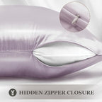 Adubor 100% Silk Pillowcase - Mulberry Silk Pillow Cases, 23 Momme 6A Grade Fibers, Silk Pillow Case for Hair and Skin Health, with Hidden Zipper (King 20''×36'', Grayish Purple, 1PC)