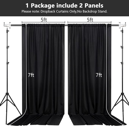 10ft x 7ft Black Backdrop Curtain - Image 3