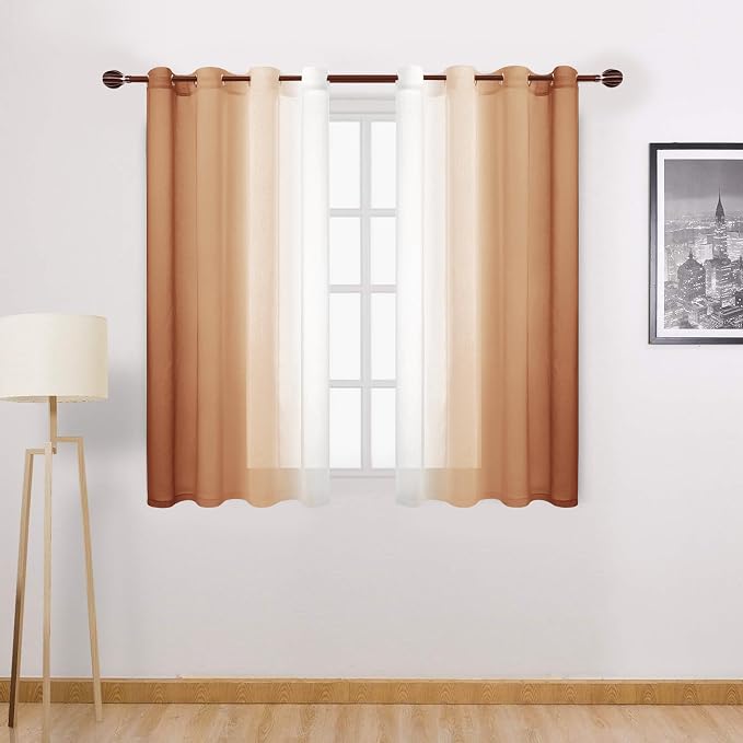 DWCN Ombre Short Sheer Curtains by DWCN