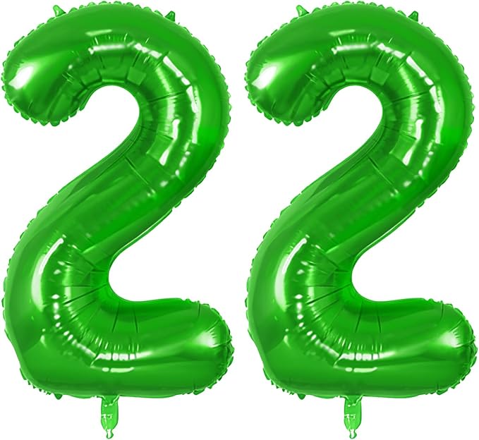 Number 22 Balloons for 22nd Birthday Party Decorations, 0-100 Large No.22 by Joycard