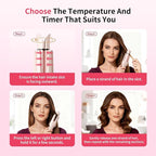 Automatic Curling Iron Beach Wave Curling Wand, Ceramic Coated, Straightening Brush, 1inch and 1.25 inch Portable 3-in-1Hair Curler, 2-Way Rotation Curler 4 Temperatures, 30 Min Auto Shut-Off