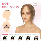 Hairro Human Hair Toppers For Women Wispy Thin Short Wiglet Hairpieces Natural No Bang Middle Part Side Bangs Hair Clip 11 Inches 14.5g #04 Medium Brown