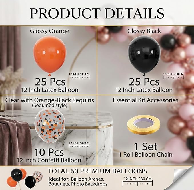 60-Pack 12-Inch Confetti Latex Balloons - Image 2