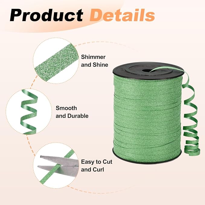 PATIKIL Glitter Curling Ribbon 500yds x 1/5" Plastic Balloon String Ribbon | - Image 3