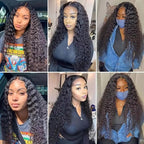 28 30 32 Inch Human Hair Bundles Color 1B Kinky Curly Bundles Niegmeag Peruvian Virgin Remy Hair Extensions Double Weft Soft and Silky Natural Black Curly Bundle Hair Weave