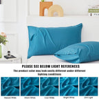 TELUS Blue Pillow Cases Queen Size 2 Pack, Bamboo Rayon Cooling Pillowcases with Envelope Closure, Cool Breathable Pillow Cover for Hot Sleepers & Night Sweats, 20x30 inches