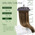 RUNATURE Clip in Hair Extensions Balayage Human Hair Clip in Extensions Real Natural Hair, Easy to Apply, Double Weft Long Extensions for Length, 20 Inch 120g 7pcs #4/27/4 Brown Rooted