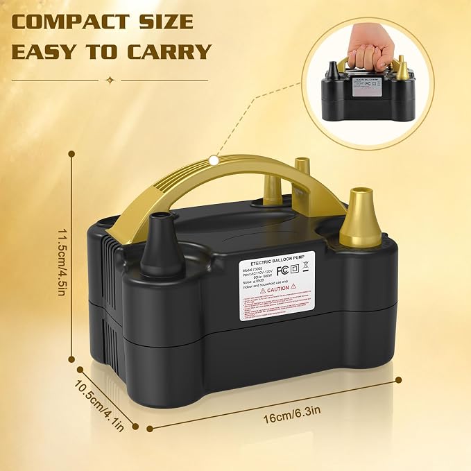 AXHJ Electric Balloon Pump, Portable Balloon Inflator, Dual Nozzle Air Pump - Image 3
