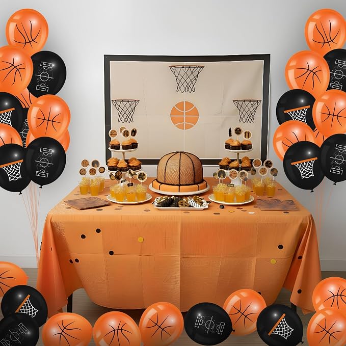 Censen 45 Pieces Basketball Balloons Party Decorations 12 Inch Basketball Latex - Image 6