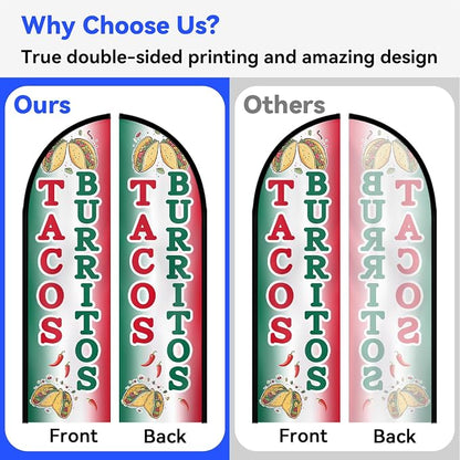 1PC Double Sided Tacos Burritos Feather Flag - Image 4