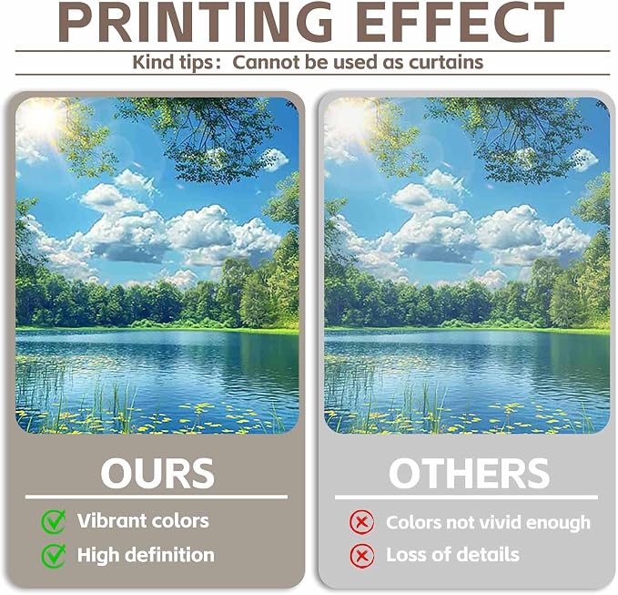 Fabric 7x5ft Lake Natural Scenery Backdrop River Camp Banner | Mountain Forest - Image 4