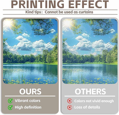 Fabric 7x5ft Lake Natural Scenery Backdrop River Camp Banner | Mountain Forest - Image 4