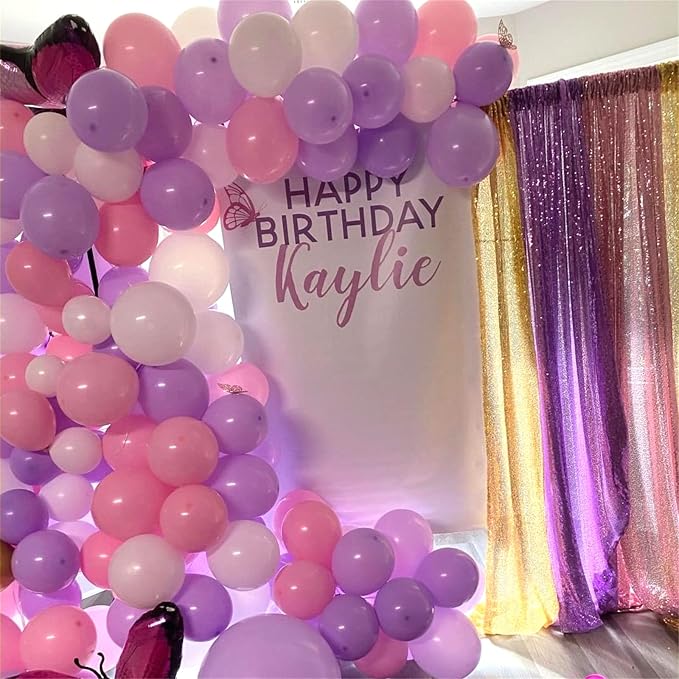 Pink and Purple Balloons, 75 Pack Pastel Purple Pink and Matte White Latex - Image 7