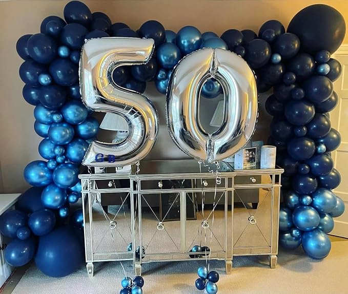 KBZVNAF Navy Blue Latex Party Balloons 50 Pack 12 inch | Navy Round Helium - Image 6