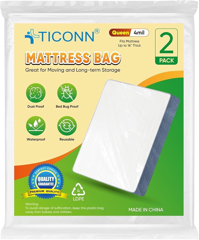 TICONN 2PK Plastic Mattress Bag by TICONN
