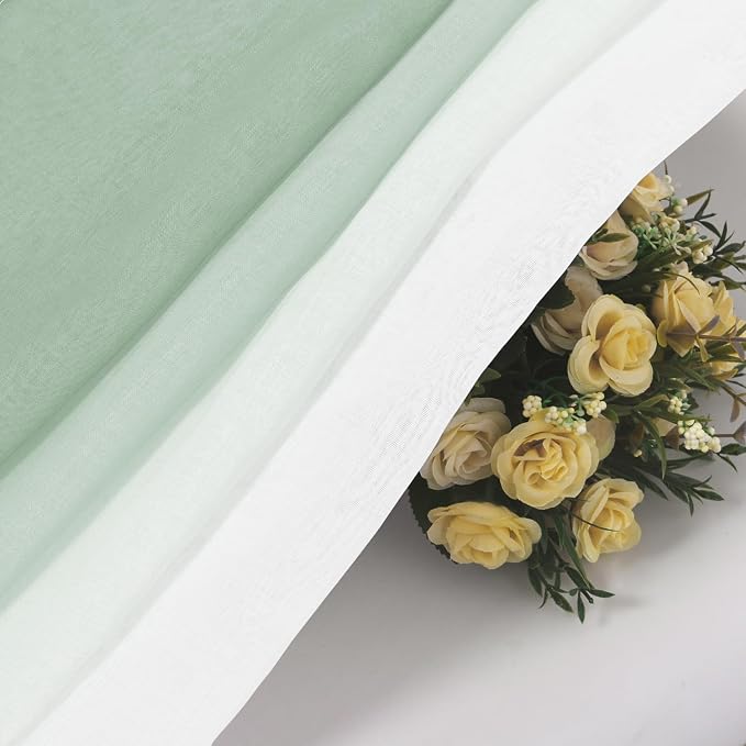 DWCN Ombre Faux Linen Sheer Curtains - Image 5