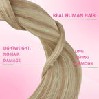YoungSee Tape in Hair Extensions Human Hair Highlight Real Hair Tape in Extensions Highlight Light Blonde and Strawberry Blonde Tape-on Hair Extension Natural Straight Hair 22In 20pcs 50g