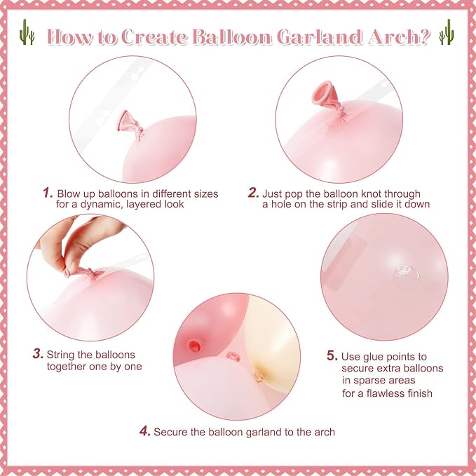 CROSSFINGERS Dusty Pink Balloon Arch Kit, Mexican Fiesta Party Decorations | - Image 3