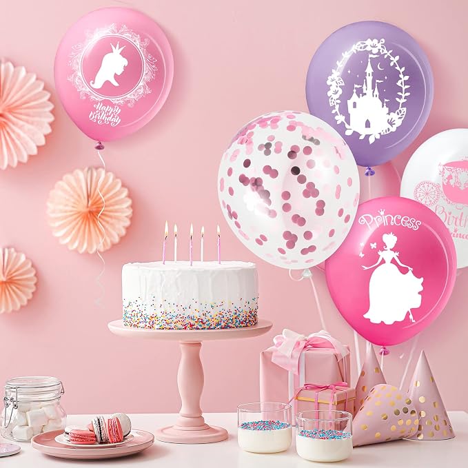 Civaner 48 Pieces Princess Balloons Bulk 12 Inch Pink Princess Themed Party - Image 5
