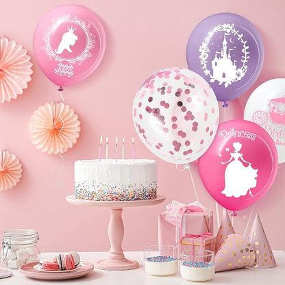 Civaner 48 Pieces Princess Balloons Bulk 12 Inch Pink Princess Themed Party - Image 5