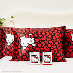 Kitsch x Hello Kitty Pillow Case – Sea of Bows Toddler Bed Time Satin Pillowcase with Zipper – Soft Cooling Pillow Cover for Hair & Skin – Better Than Silk Pillowcase – King Size 19x36