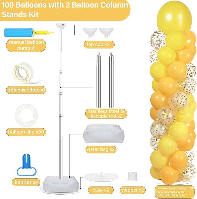 2 Sets Adjustable Balloon Column Stand Kit - Image 2