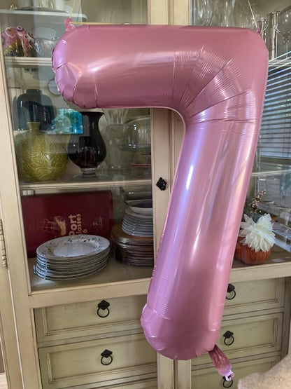 Number Balloons Pink 7 Balloon 40 inch - Image 4