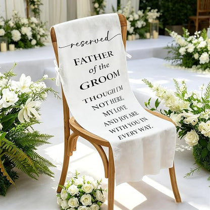 Reserved Father of the Groom Memorial Wedding Chair Sign Banner - Image 2