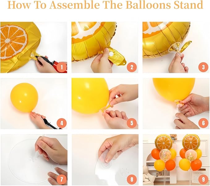 Little Cutie Balloon Stand for Table Centerpiece 2 Sets, 2 Huge Orange Fruit - Image 6