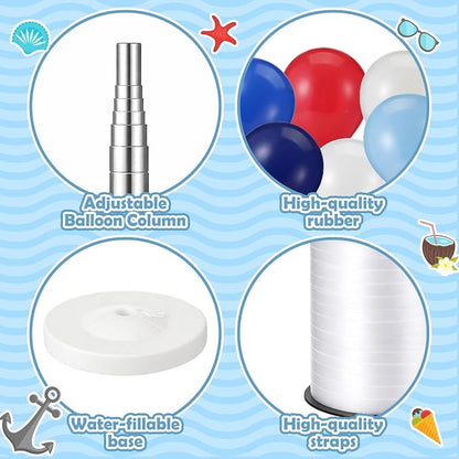 Gejoy 520 Pcs Anchor Balloon Kit Nautical Blue Navy and Life Ring Balloons Kit - Image 3