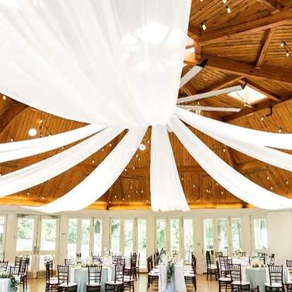 6 Panels Ivory Ceiling Drapes for Wedding Ceiling Drapes 5ftx15ft Wedding Arch by Showgeous