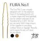 TSB Fura No.1 Professional Bronze Jumbo Hair Pins Set of 30-3.25 inches, 3x Retention, Vintage Style - Ideal for Weddings & Fashion Events - Comfortable, Non-Slip & Strong Hold
