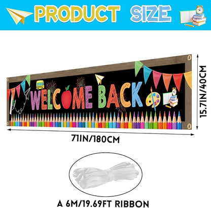 Welcome Back To School Banner 9.8x1.64ft - Image 2