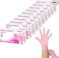 Disposable Gloves Medium, Nitrile and Vinyl Blend Material Gloves, Latex Free, 4 Mil 1000 Pc Food Grade Glove for Cleaning, Food Prep, Hair Dye, Tattoo, Pink