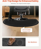 VEVOR Salon Mat for Hair Stylist, 3 x 4 FT Semi-Circle Salon Chair Mat, 1/2-inch Thickened Anti Fatigue Barber Shop Floor Mat with Round Cut Out, Easy-to-Clean PVC Surface & Anti-Trip Beveled Edges