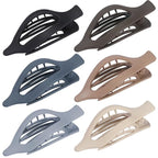 Flat Hair Clips for Women - 6 PCS French Flat Claw Clips Medium Hair Clips for Girls Large Hair Claw Clips for Thick or Thin Hair Strong Hold No Slip Hair Accessories for women (Brown Grey)