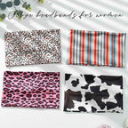 Olbye Boho Wide Turban Elastic Nonslip Headbands for Women Girls - Workout, Yoga, Running, Sweatband, African Bohemian Hair Wraps & Fashion Accessories (H- Leopard)