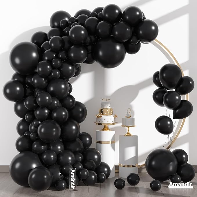 Amandir 153pcs Black Balloons Arch Garland Kit Different Sizes | 18 12 10 5 - Image 2