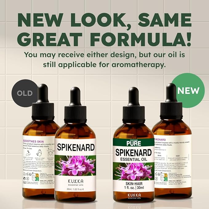 KUKKA Spikenard Essential Oils - 1 Fl Oz - for Hair, Skin, Diffuser, Aromatherapy & DIY Soap Making Scent