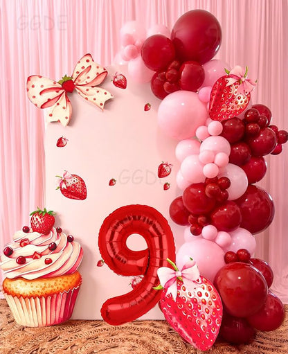 40 Inch 9 Red Number Balloons Mylar Foil Balloon 9th Birthday Party Decor | - Image 5