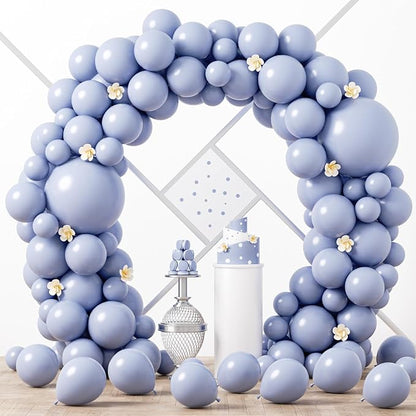 Voircoloria 90pcs Dusty Blue Balloons Garland Arch Kit, 18 12 10 5 Inch | by Voircoloria