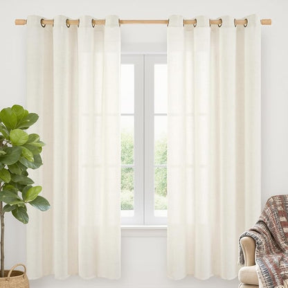 YoungsTex Ivory Linen Curtains 72 Inch Length by YoungsTex