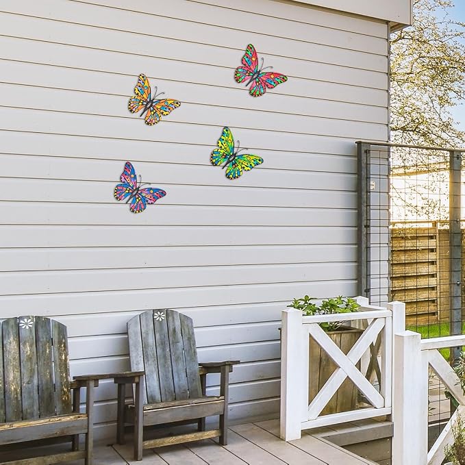4 Pack Outdoor Butterfly Wall Decor - Image 3