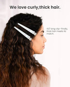AIMIKE Extended Sectioning Hair Clips w/Built-in Silicone Band, 4.8" No-Crease Non-Slip Hair Styling Clips for Thick, Long Hair – Blow Drying,Hair Rollers, Rust-Free –6 Pack, OpalShell Duckbill Clips